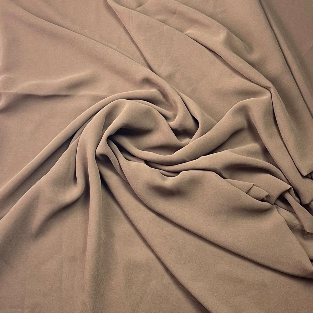 Brown Chiffon Sheer Fabric